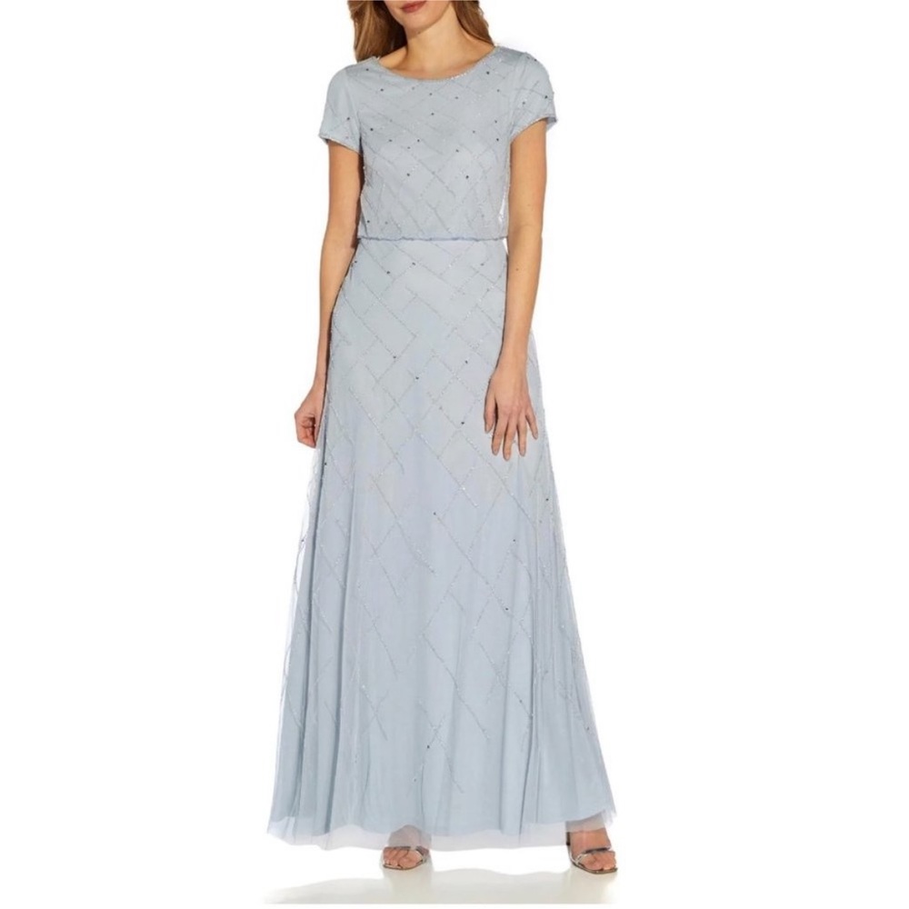 NWT Adrianna Papell Beaded Blouson Gown